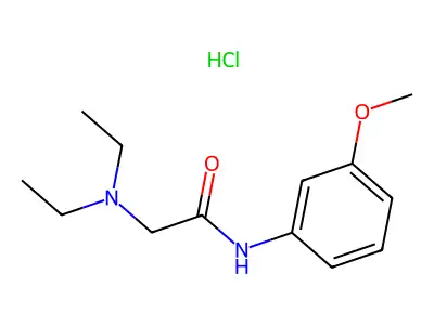 Acetamide, 2-(diethylamino)-N-(3-methoxyphenyl)-, monohydrochloride structure