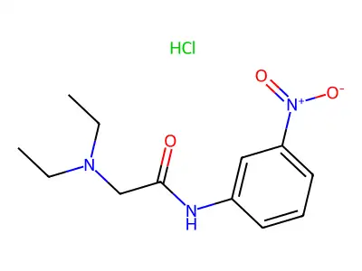 Acetamide, 2-(diethylamino)-N-(3-nitrophenyl)-, monohydrochloride structure