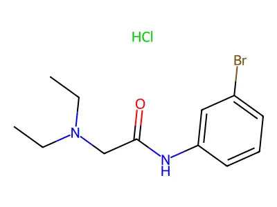 Acetamide, N-(3-bromophenyl)-2-(diethylamino)-, monohydrochloride structure