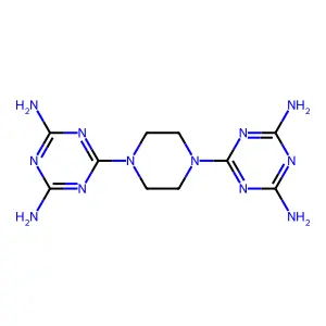 s-Triazine, 2,2'-(1,4-piperazinediyl)bis(4,6-diamino- structure