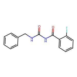 N-(Benzylcarbamoyl)-2-fluoro-benzamide structure