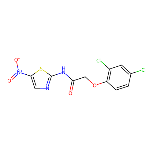 2-(2,4-dichlorophenoxy)-N-(5-nitro-1,3-thiazol-2-yl)acetamide structure