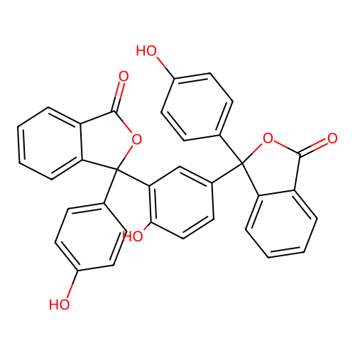 1(3H)-Isobenzofuranone, 3,3'-(4-hydroxy-1,3-phenylene)bis[3-(4-hydroxyphenyl)- structure