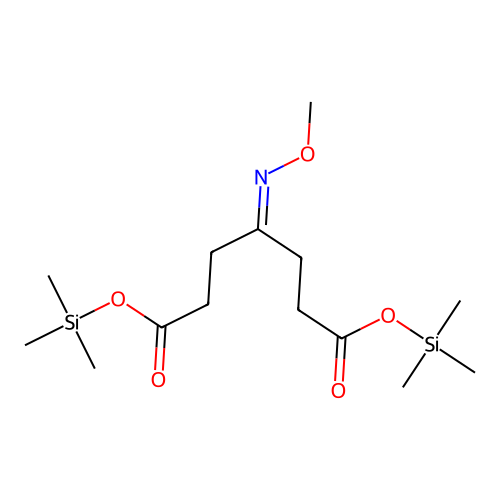 Heptanedioic acid, 4-(methoxyimino)-, bis(trimethylsilyl) ester structure