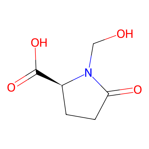 1-(hydroxymethyl)-5-oxo-L-proline structure