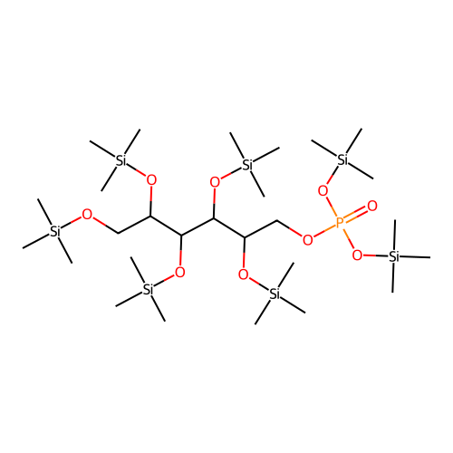 2,3,4,5,6-pentakis(trimethylsilyloxy)hexyl bis(trimethylsilyl) phosphate structure