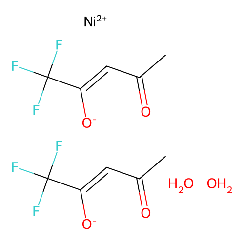 Nickel trifluoroacetylacetonate dihydrate structure