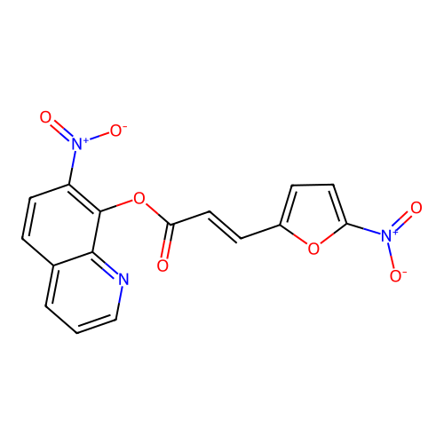2-Propenoic acid, 3-(5-nitro-2-furanyl)-, 7-nitro-8-quinolinyl ester structure