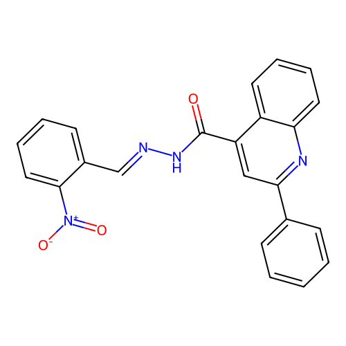 N'-[(E)-(2-nitrophenyl)methylidene]-2-phenylquinoline-4-carbohydrazide structure