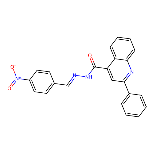 N'-[(E)-(4-nitrophenyl)methylidene]-2-phenylquinoline-4-carbohydrazide structure