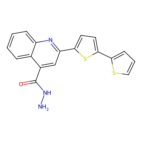 2-[5-(2-Thienyl)-2-thienyl]quinoline-4-carbohydrazide structure