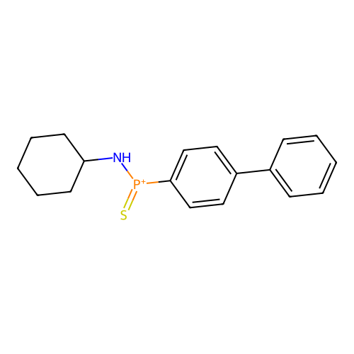 ((1,1'-Biphenyl)-4-yl)(cyclohexylamino)sulfanylidenephosphanium structure
