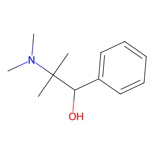 2-(Dimethylamino)-2-methyl-1-phenylpropan-1-ol structure