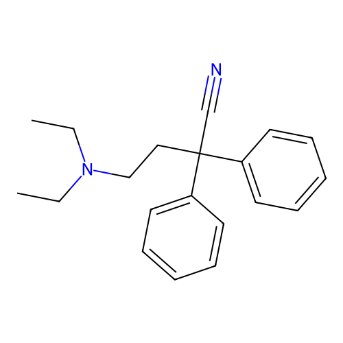 Propane, 1-cyano-3-diethylamino-1,1-diphenyl- structure