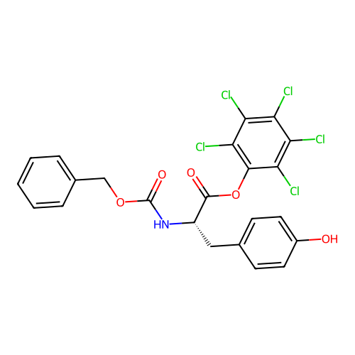 Pentachlorophenyl N-((benzyloxy)carbonyl)-L-tyrosinate structure