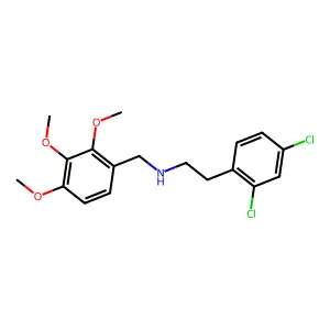 2-(2,4-dichlorophenyl)-N-(2,3,4-trimethoxybenzyl)ethanamine structure