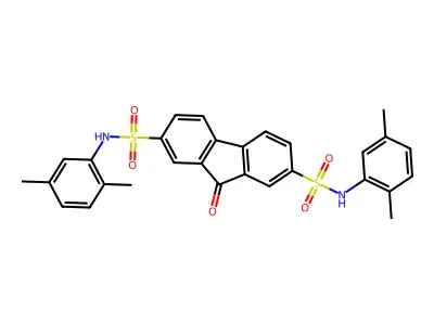 2-N,7-N-bis(2,5-dimethylphenyl)-9-oxofluorene-2,7-disulfonamide structure