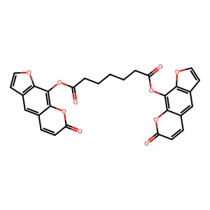 Heptanedioic acid, bis(7-oxo-7H-furo(3,2-g)(1)benzopyran-9-yl) ester structure