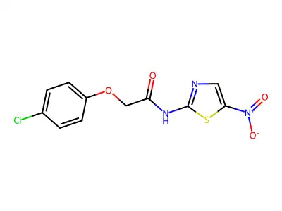 2-(4-chlorophenoxy)-N-(5-nitro-2-thiazolyl)acetamide structure
