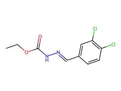 Ethyl hydrogen [(3,4-dichlorophenyl)methylidene]carbonohydrazonate structure