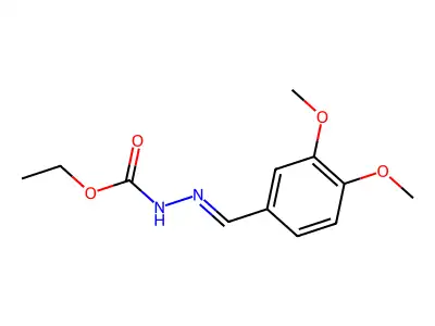 Ethyl hydrogen [(3,4-dimethoxyphenyl)methylidene]carbonohydrazonate structure