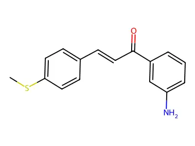 (E)-1-(3-aminophenyl)-3-(4-methylsulfanylphenyl)prop-2-en-1-one structure