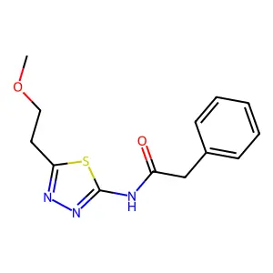 N-[5-(2-methoxyethyl)-1,3,4-thiadiazol-2-yl]-2-phenylacetamide structure