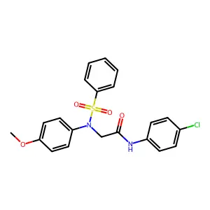 2-[N-(benzenesulfonyl)-4-methoxyanilino]-N-(4-chlorophenyl)acetamide structure