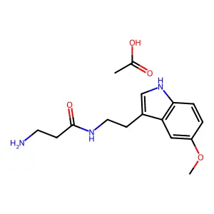 Propionamide, 3-amino-N-(2-(5-methoxy-3-indolyl)ethyl)-, acetate structure