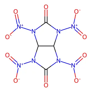 Imidazo(4,5-d)imidazole-2,5(1H,3H)-dione, tetrahydro-1,3,4,6-tetranitro- structure