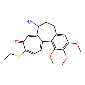 7-amino-10-ethylsulfanyl-1,2,3-trimethoxy-6,7-dihydro-5H-benzo[a]heptalen-9-one structure