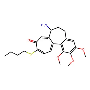 7-amino-10-butylsulfanyl-1,2,3-trimethoxy-6,7-dihydro-5H-benzo[a]heptalen-9-one structure