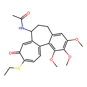 N-(10-ethylsulfanyl-1,2,3-trimethoxy-9-oxo-6,7-dihydro-5H-benzo[a]heptalen-7-yl)acetamide structure