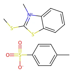 Benzothiazolium, 3-methyl-2-(methylthio)-, 4-methylbenzenesulfonate (1:1) structure