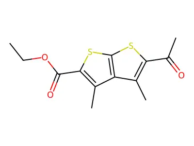 Ethyl 5-acetyl-3,4-dimethylthieno[2,3-b]thiophene-2-carboxylate structure