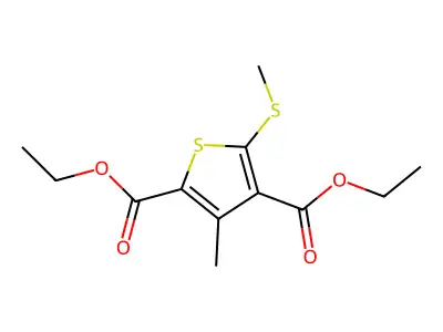 Diethyl 3-methyl-5-(methylsulfanyl)-2,4-thiophenedicarboxylate structure
