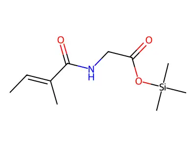Glycine, N-(2-methyl-1-oxo-2-butenyl)-, trimethylsilyl ester, (E)- structure