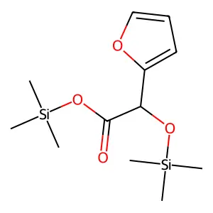 2-Furanacetic acid, alpha-[(trimethylsilyl)oxy]-, trimethylsilyl ester structure