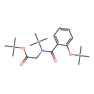 2-Hydroxyhippuric acid, tris-TMS structure