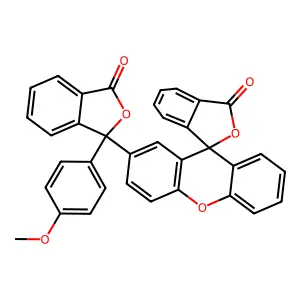 Spiro[isobenzofuran-1(3H),9'-[9H]xanthen]-3-one, 2'-[1,3-dihydro-1-(4-methoxyphenyl)-3-oxo-1-isobenzofuranyl]- structure