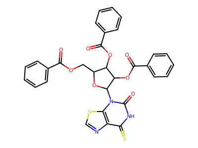 [3,4-dibenzoyloxy-5-(5-oxo-7-sulfanylidene-[1,3]thiazolo[5,4-d]pyrimidin-4-yl)oxolan-2-yl]methyl benzoate structure