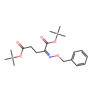 2-[(Phenylmethoxy)imino]pentanedioic acid bis(trimethylsilyl) ester structure
