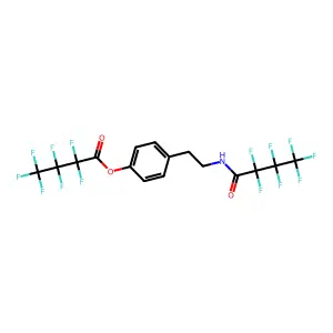 Tyramine, bis-N,O-(HFB) structure