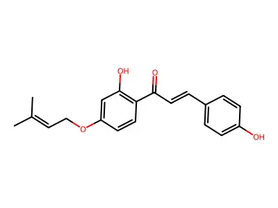 (E)-1-[2-hydroxy-4-(3-methylbut-2-enoxy)phenyl]-3-(4-hydroxy structure