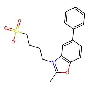 benzoxazolium, 2-methyl-5-phenyl-3-(4-sulfobutyl)-, inner salt structure
