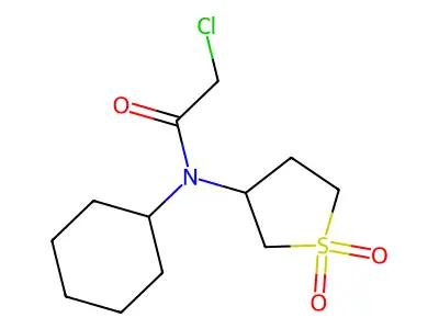 2-chloro-N-cyclohexyl-N-(1,1-dioxothiolan-3-yl)acetamide structure