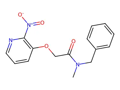 N-benzyl-N-methyl-2-(2-nitropyridin-3-yl)oxyacetamide structure