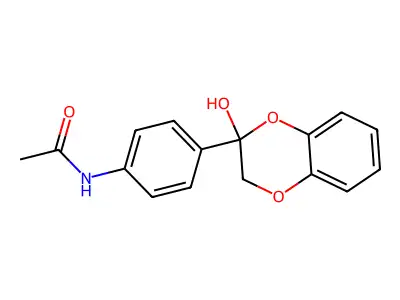 N-[4-(3-hydroxy-2H-1,4-benzodioxin-3-yl)phenyl]acetamide structure