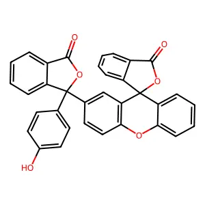 Spiro[isobenzofuran-1(3H),9'-[9H]xanthen]-3-one, 2'-[1,3-dihydro-1-(4-hydroxyphenyl)-3-oxo-1-isobenzofuranyl]- structure