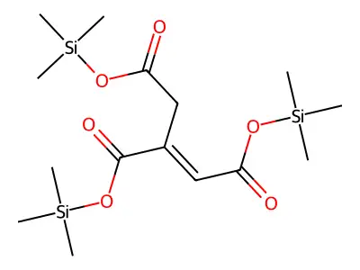 1-Propene-1,2,3-tricarboxylic acid, tris(trimethylsilyl) ester, (E)- structure